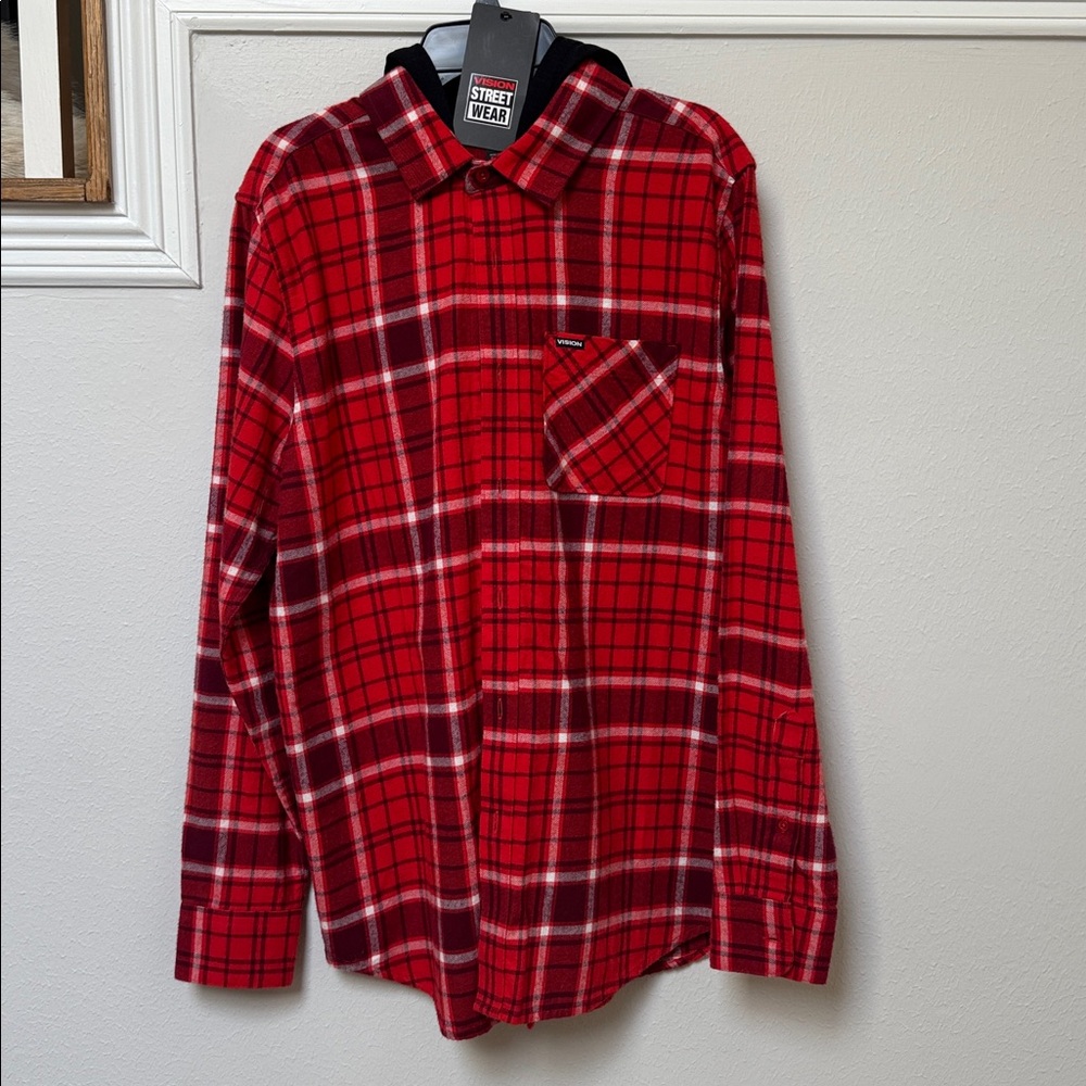 Red Plaid Long Sleeve Shirt